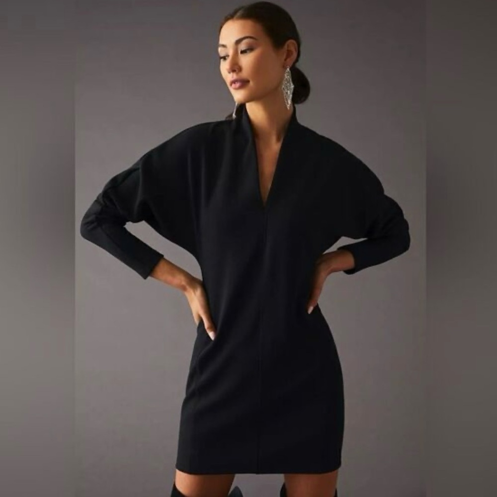 NWT Anthropologie Daily Practice V-Neck Long Sleeve Dress